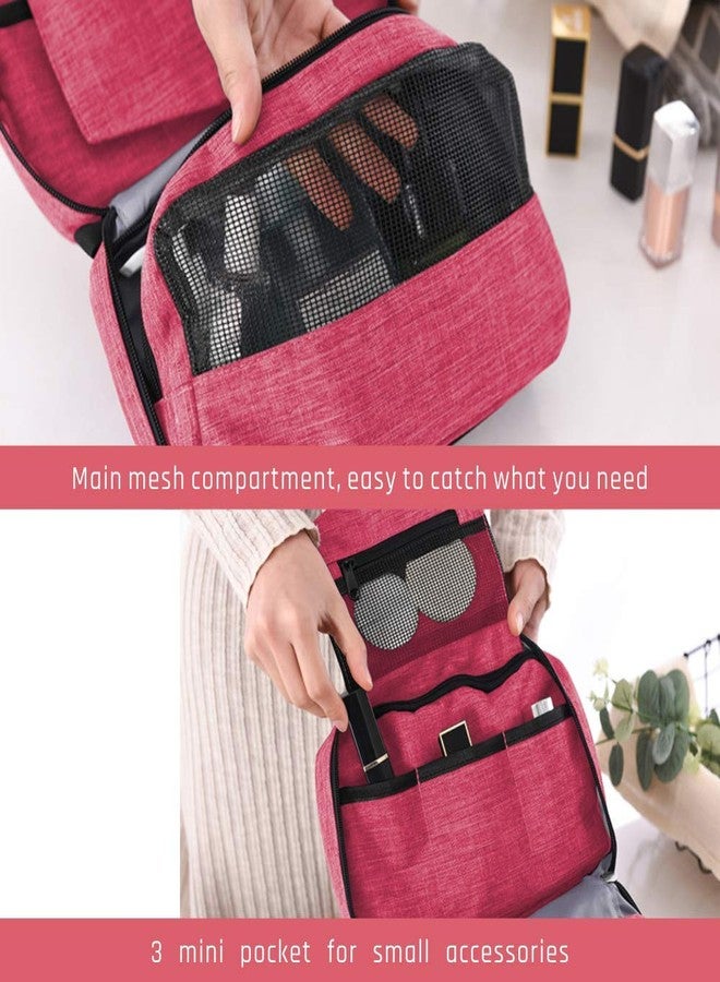 ستايليز حقيبة أدوات تجميل معلقة من ستايليز، منظم مستحضرات تجميل للنساء، بأربعة أقسام وخطاف متين (لون أحمر خمري) - S11094 - Image 3